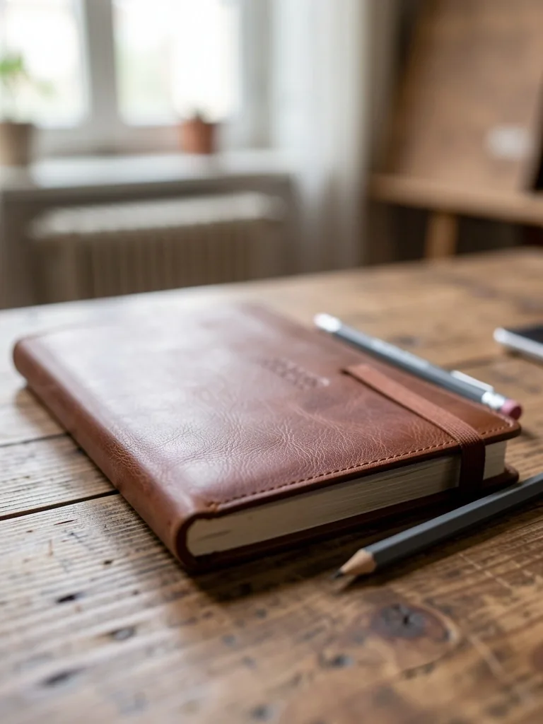 Carnet d'entraînement sur un bureau